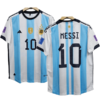 Lionel Messi Argentina three star home jersey cyberried