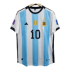 Lionel Messi Argentina three star home jersey front