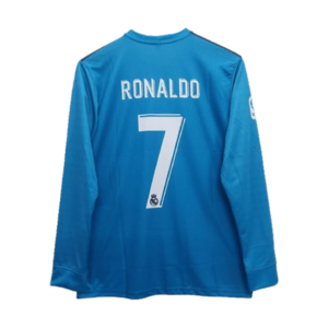 Real Madrid 2017-18 Cristiano Ronaldo bicycle kick third full sleeve jersey product number 7 printed