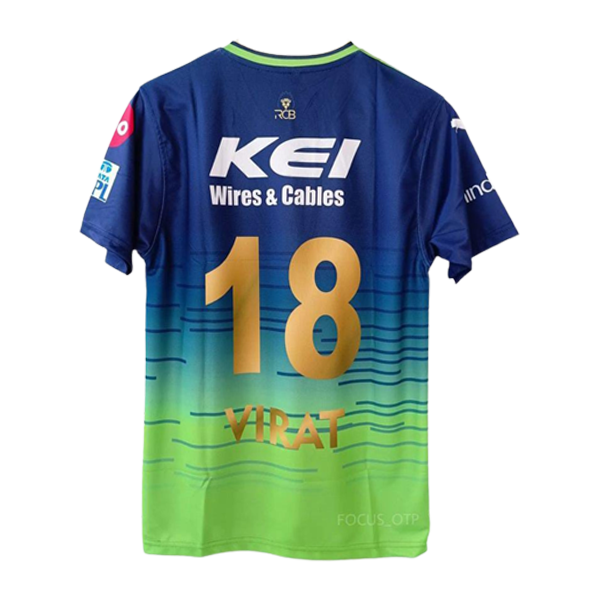 RCB Virat Kohli green jersey number 18 back