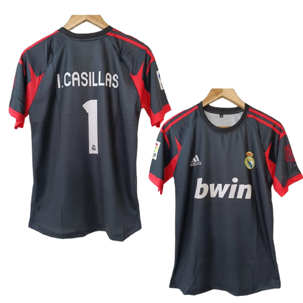 Iker Casillas Real Madrid retro jersey number 1 printed