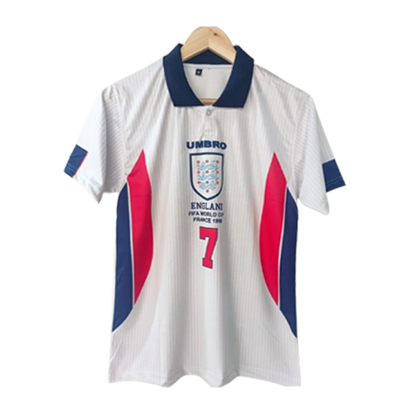1998 France world cup England David Beckham retro jersey number 7 printed front