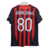 Ac Milan Ronaldinho number 80 printed retro jersey back