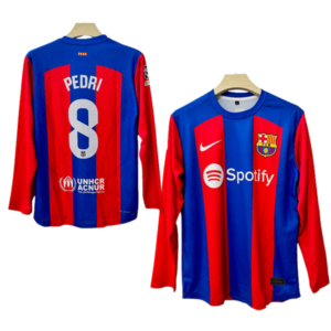 Barcelona 2023-24 home full sleeve jersey pedri number 8 printed