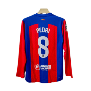 Barcelona 2023-24 home full sleeve jersey pedri number 8 printed back