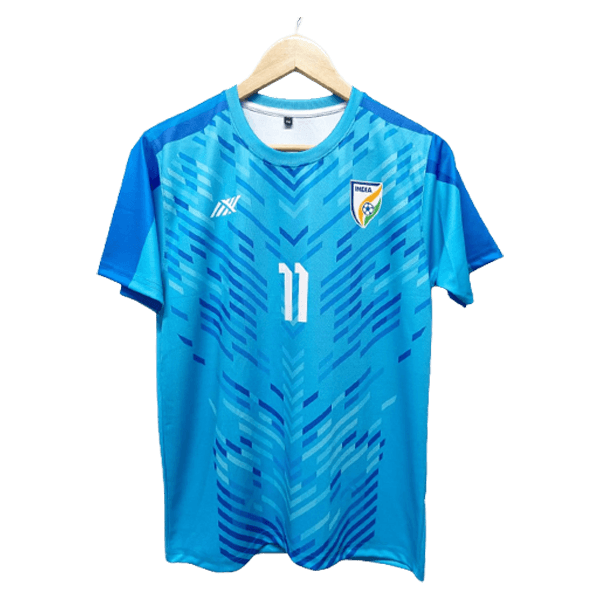 Indian Football Home Jersey Chhetri Number 11 Printed