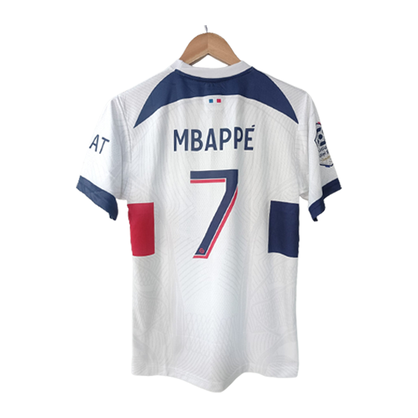 Paris Saint Germain 2023-24 mbappe away jersey number 7 printed