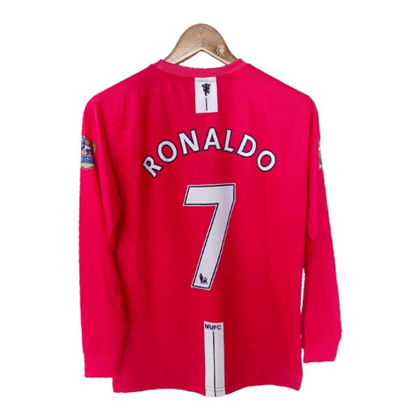 Manchester United 2007-08 Cristiano Ronaldo retro jersey number 7 printed