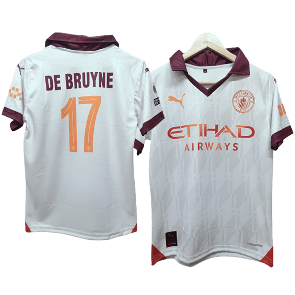 Manchester city 2023-24 away jersey de bruyne number 17 printed product