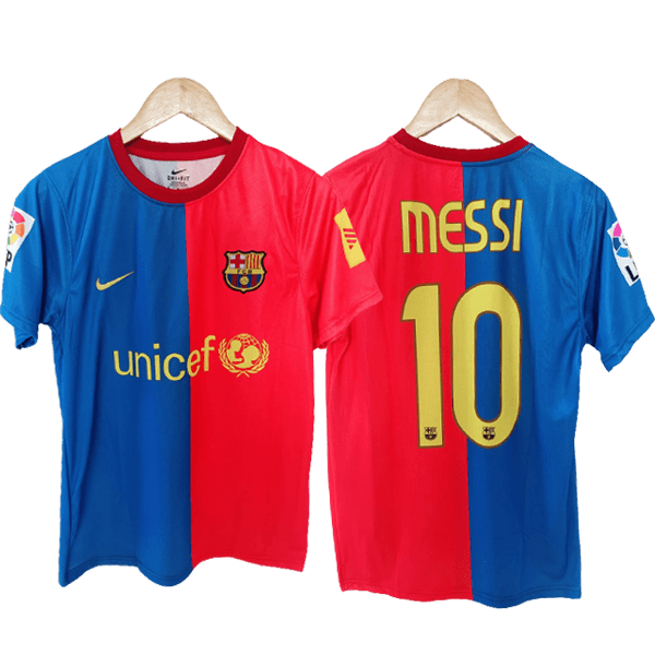 Messi Barcelona 2008-09 half sleeve jersey number 10 printed