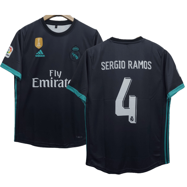 Real Madrid Sergio Ramos 2017-18 number 4 printed away jersey product