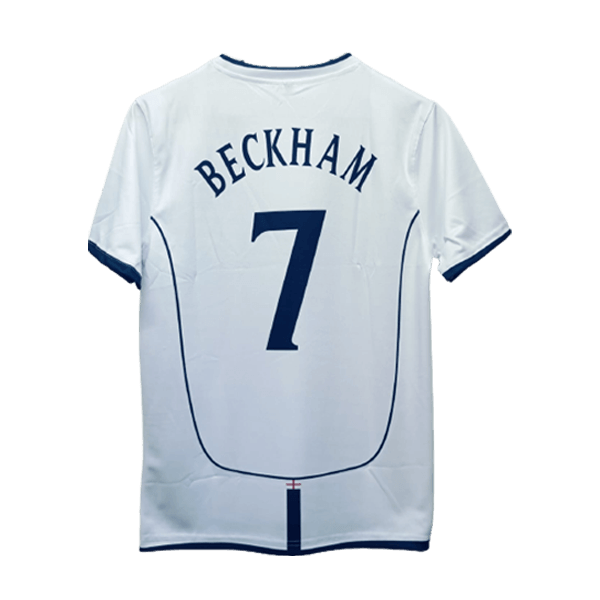 David Beckham 2001-02 England home jersey product number 7 printed