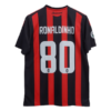 Ronaldinho 2008-09 ac Milan home jersey product number 80 printed