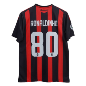 Ronaldinho 2008-09 ac Milan home jersey product number 80 printed