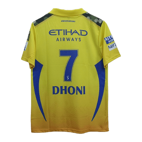 Chennai super kings 2024 ms dhoni Indian Premier League official jersey product number 7 printed