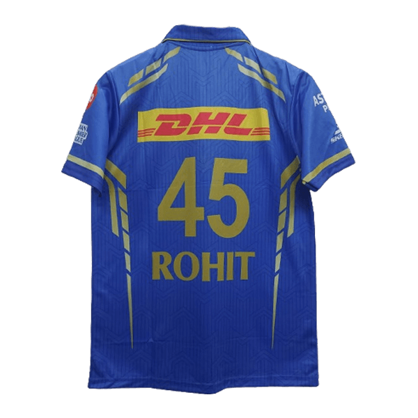 Mumbai Indians 2024 official jersey Rohit Sharma number 45 printed back