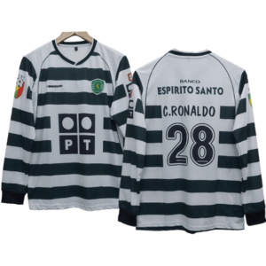 Cristiano Ronaldo 2001-02 sporting Lisbon home full sleeve jersey product