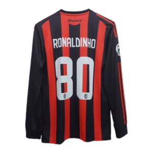Ronaldinho AC Milan 2008-09 home full sleeve jersey product back number 80