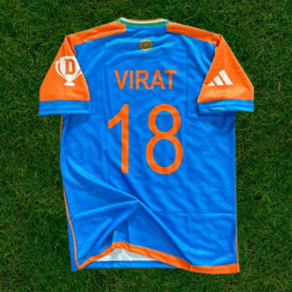 India 2024 t20 world cup jersey virat number 18 printed