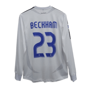Real madrid 2006-07 Beckham home full sleeve jersey number 23 printed