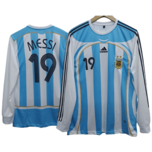 Argentina 2006-07 home full sleeve jersey product Messi number 19