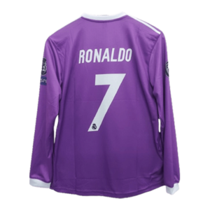 Critiano ronaldo real madrid 2016-17 away purple full sleeve jersey product number 7 printed