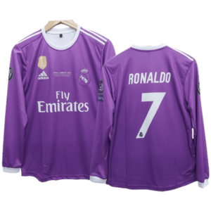Critiano ronaldo real madrid 2016-17 away purple full sleeve jersey product
