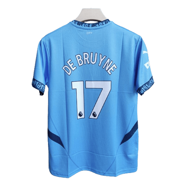Manchester city 2024-25 home jersey de bruyne number 17 printed back