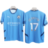 Manchester city 2024-25 home jersey de bruyne number 17 printed