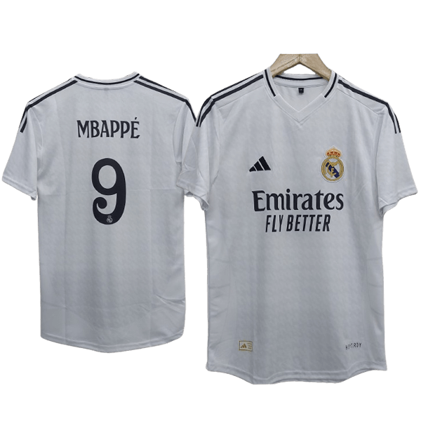 Real Madrid 2024-25 Mbappé home jersey embroidery cyberried store