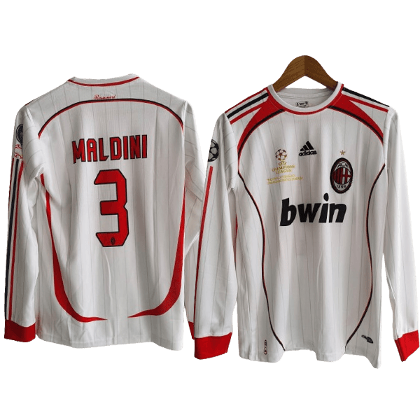 Maldini Ac Milan 2006-07 away full sleeve jersey product embroidery