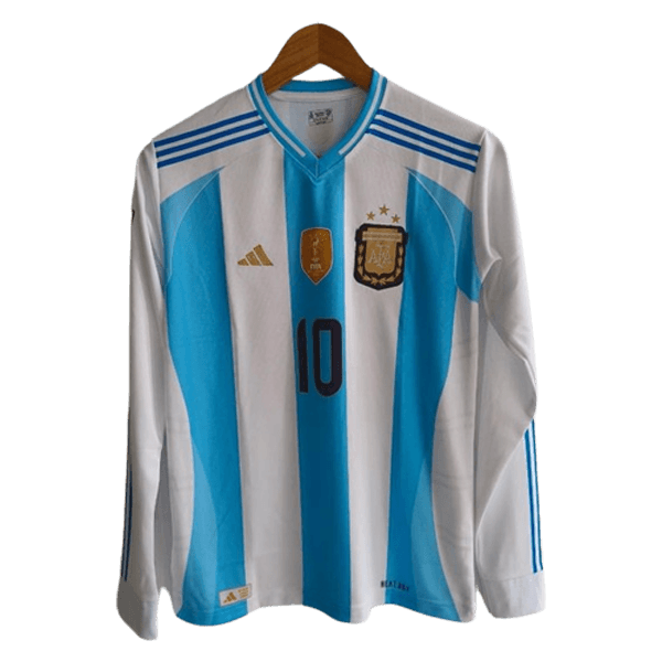 Messi Argentina Three start home full sleeve jersey product front