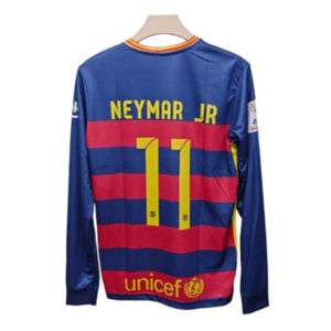 Fc barcelona 2015-16 Neymar home full sleeve jersey product back number 11 printed