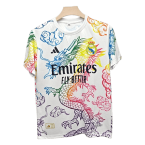 Real Madrid 2024-25 white rainbow dragon jersey product front