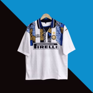 Inter milan 1995-96 carlos away five sleeve jersey product front