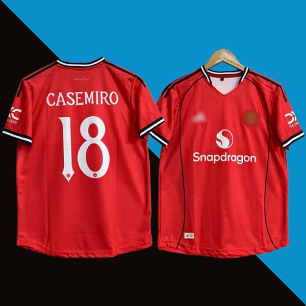 Manchester united 2025-26 home jersey casemiro number 18 printed