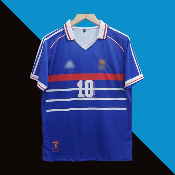 France 1998 world cup home jersey cyberried product front embroidery logo