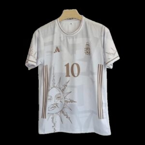 Messi Argentina White-Gold Special Jersey