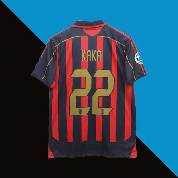 Ac milan 2006-07 home jersey cyberried store product kaka back print 22