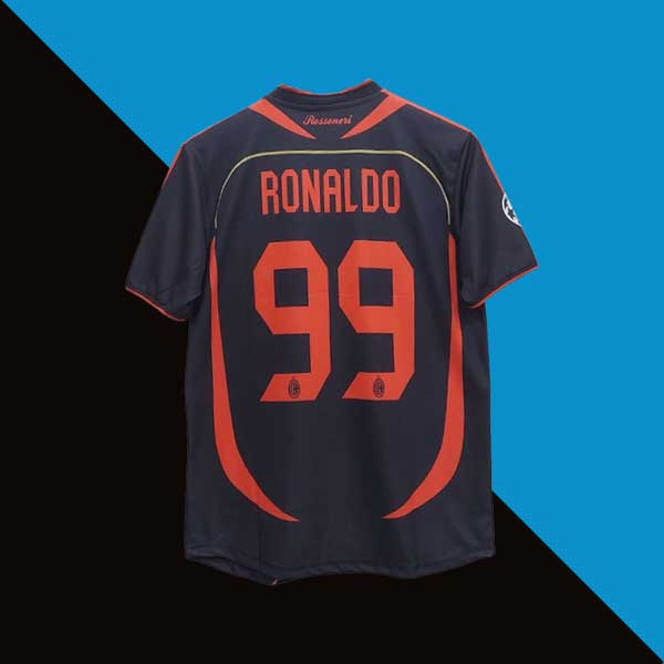 Ac milan 2006-07 third jersey product cyberried store back print ronaldo 99