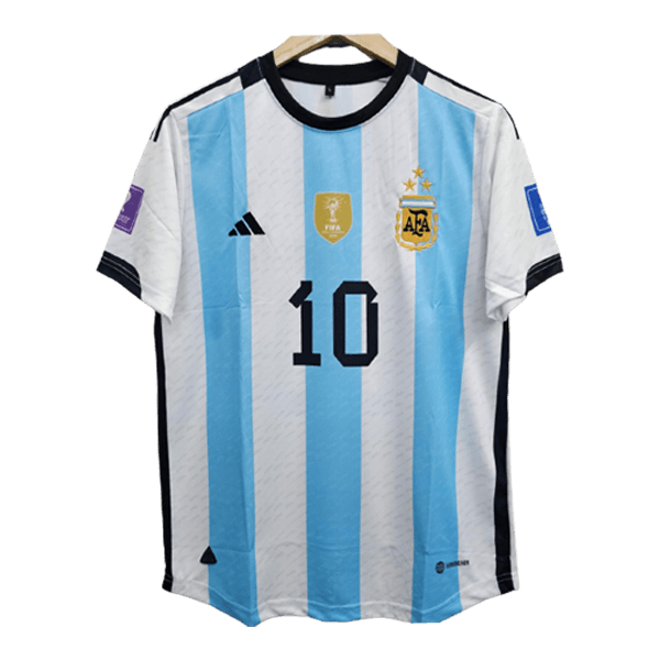 Lionel Messi Argentina Three Star Home Jersey - Image 2