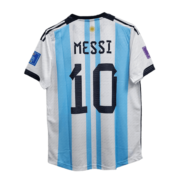 Lionel Messi Argentina Three Star Home Jersey - Image 3