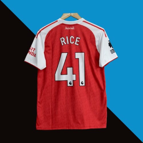Arsenal Kit Back Rice Arsenal 2025-26 Home Jersey | Rice | Saka - Cyberried Store
