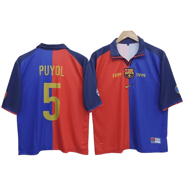 Puyol Barcelona 1899-1999 Home Five Sleeve Jersey