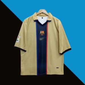 Puyol Barcelona 2001-02 Away Five Sleeve Jersey