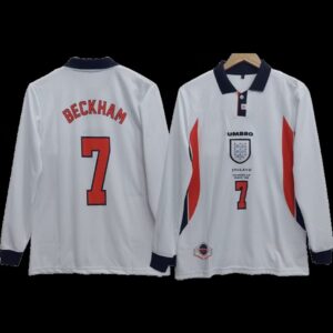 Beckham England 1998 World cup Home Full Sleeve Jersey