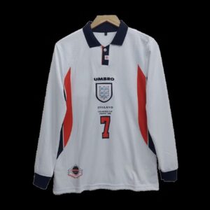 Beckham England 1998 World cup Home Full Sleeve Jersey