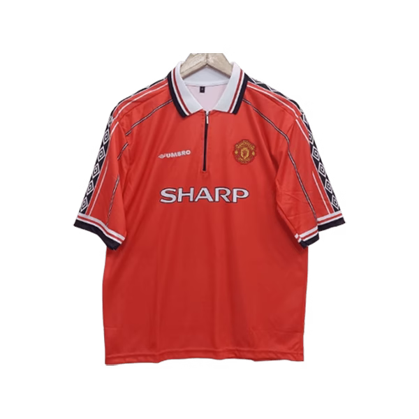 M.United Beckham 1998-99 Home Five Sleeve Jersey - Image 4