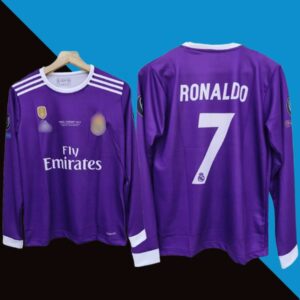Real madrid CR7 2016-17 Purple Full sleeve Jersey | Embroidery