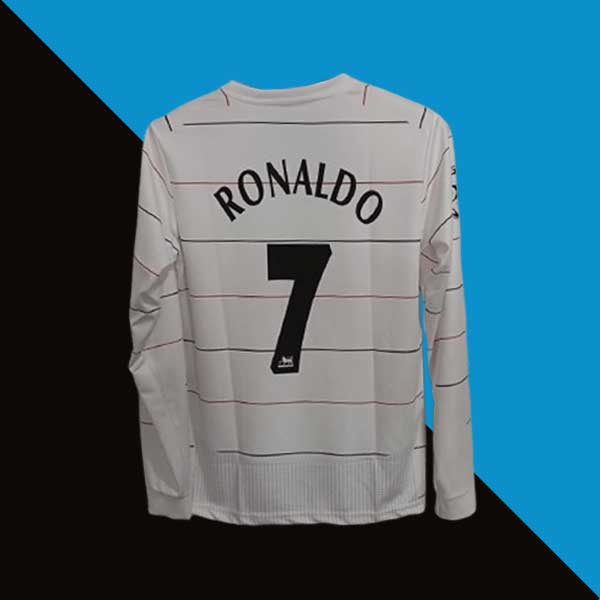 Cristiano ronaldo manchester united 2003-04 away full sleeve jersey product cyberried back print 7